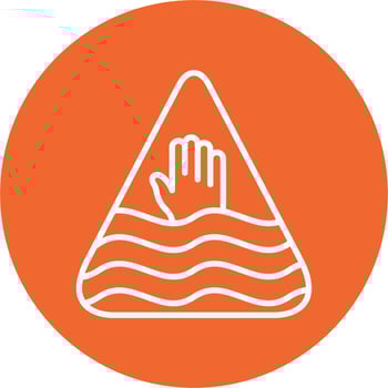 Deep Water Warning Sign Vector Icon
