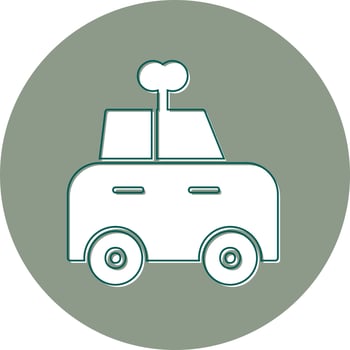 Car Toy with Key Vector Icon