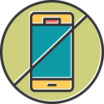 No Mobile Phone Vector Icon