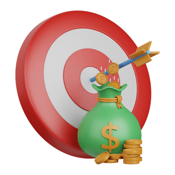 3d rendering revenue target isolated useful for banking, currency, finance and global business png
