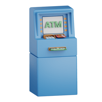 3d rendering atm machine isolated useful for banking, currency, finance and global business design png