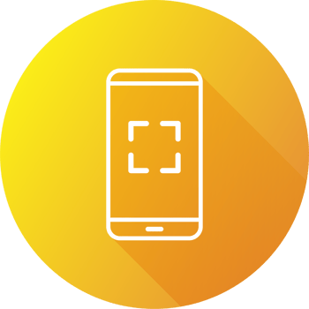 Scan icon in flat illustration. Smartphone signs illustration. png