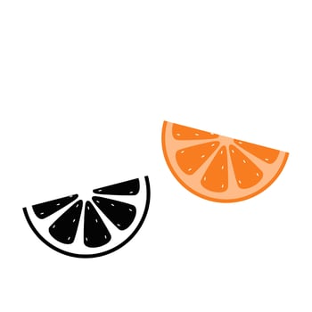 slice orange logo or vector in vector