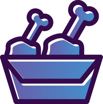 Fried Chicken Vector Icon Design