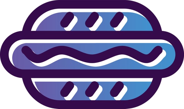 Hot Dog Vector Icon Design