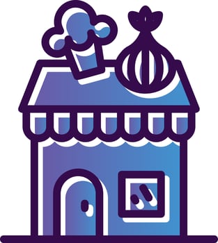 Vegetable Shop Vector Icon Design