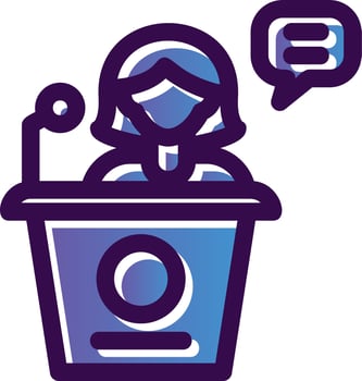 Woman Speeching Vector Icon Design