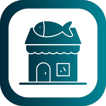 Fish Shop Vector Icon Design