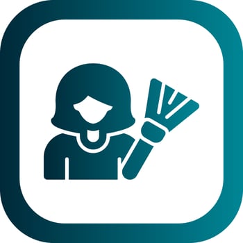 Woman Dusting Vector Icon Design