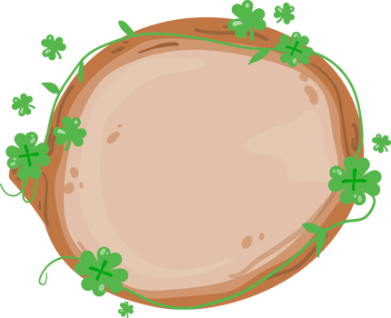 St.Patrick's Day wood banner illustration png