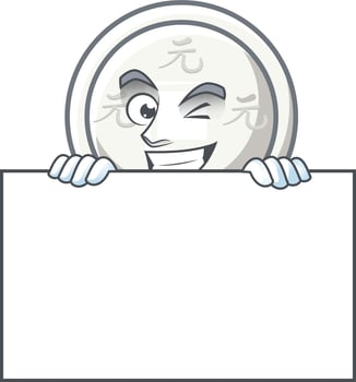 Chinese silver coin cartoon character style vector