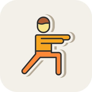 Warrior Pose Vector Icon Design