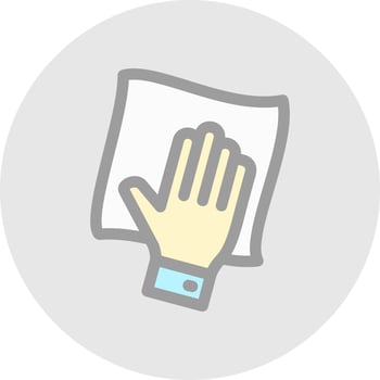 Wipe with Hand Vector Icon Design