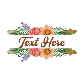 watercolor flower frame template vector
