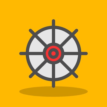 Nautical Wheel Vector Icon Design