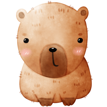 Cute capybara, capybara illustration, Watercolor capybara, happy capybara png