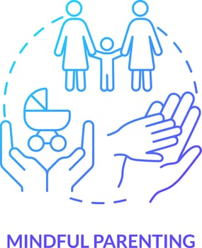 Mindful parenting blue gradient concept icon. Motivated decision. Benefit of same-sex parenting abstract idea thin line illustration. Isolated outline drawing vector