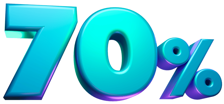 3d render 70 percent icon sign symbol promotion sales discount element illustration png