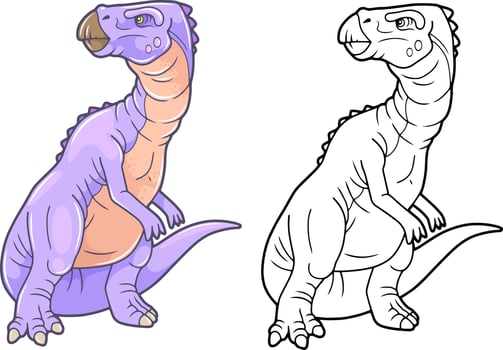 prehistoric dinosaur iguanodon, illustration design vector
