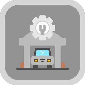 Mechanic Shop Vector Icon Design