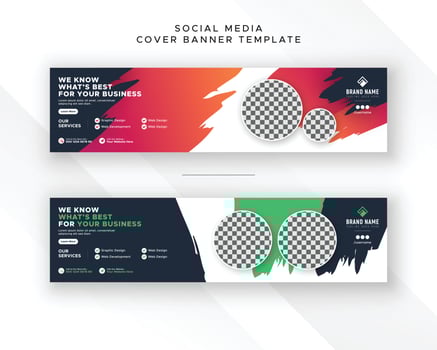 Modern business display exhibition advertisement showcase social media cover banner web ad post design vector