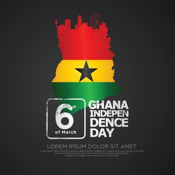 Ghana independence day greeting card template vector