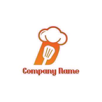 initial logo D concept chef, spatula and cuisine vector