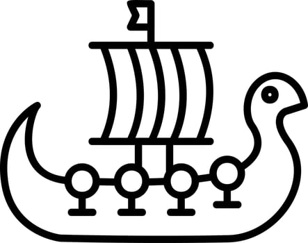 Viking Ship Vector Icon