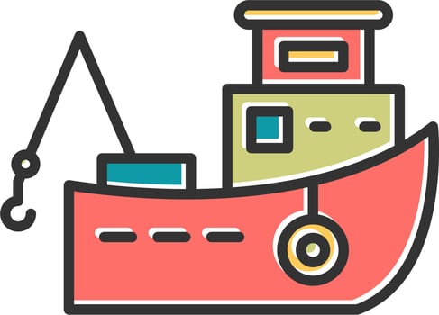 Fishing Boat Vector Icon