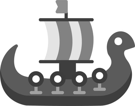 Viking Ship Vector Icon