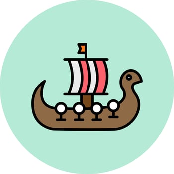 Viking Ship Vector Icon