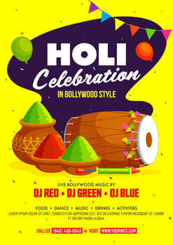 Indian festival of colours, Happy Holi Concept. vector