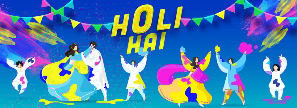 Indian festival of colours, Happy Holi Concept. vector
