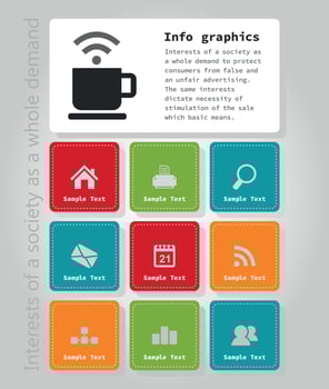Set of info of a drawing for design. A vector illustration