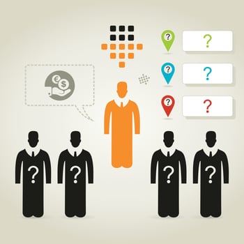Black silhouettes of businessmen. A vector illustration