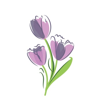 Vector set of isolated tulips.Tulips of different colors in a flat style. Spring big sale card.Template banners,Wallpaper,flyers, invitation, posters, brochure, voucher discount.