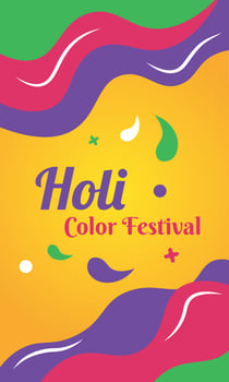 Colored vertical poster of Holi festival Vector illustration