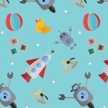 Pattern background with toy icons Vector illustration