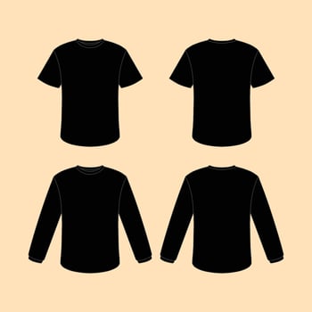 Outline Black T-Shirt Mock up Template vector
