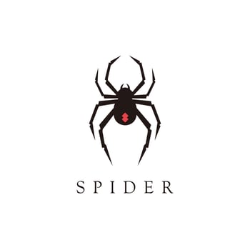 Black widow spider logo vector illustration