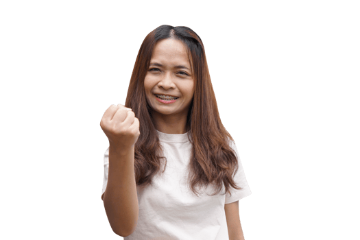 Asian woman smiling happily png