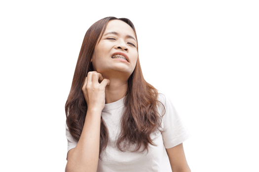 Asian woman having itchy skin png