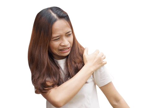 Asian woman having shoulder pain png
