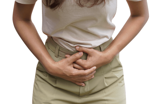 Asian woman having stomachache, menstrual pain png