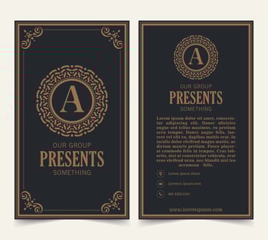 vintage ornament greeting card calligraphy decoration vector