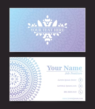 Blue mandala decorative card template vector