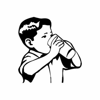 kids drinkig milk vector