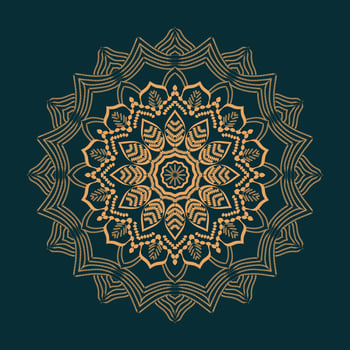 Vector luxury ornamental mandala design background in gold color