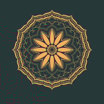 Vector luxury ornamental mandala design background in gold color