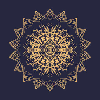 Vector luxury ornamental mandala design background in gold color